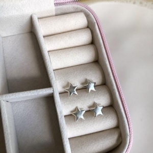 Brinco Estrela Liso - Prata 925