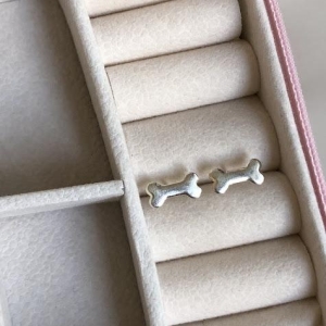 Brinco Ossinho Pet Liso - Prata 925