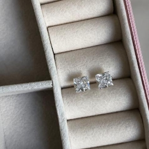 Brinco Ponto de Luz Quadrado Zircônia 5mm - Prata 925