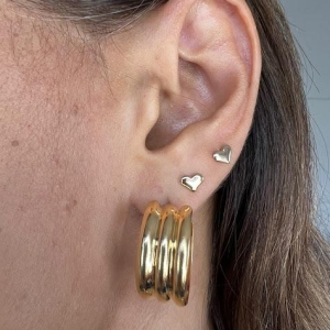 Argola 3 Gomos - Banhado a ouro 18K