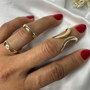 Anel Curva (Und) - Banhado a Ouro 18K