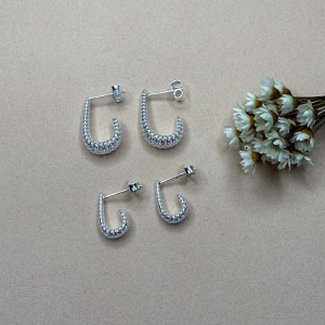 Brinco Gota Telinha Vazada Média - Prata 925