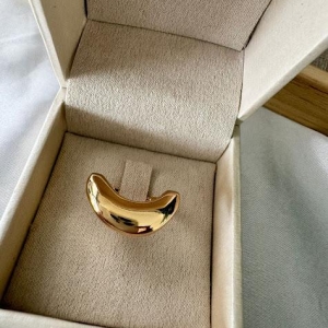 Anel Onda Liso Ajustável - Banhado a Ouro 18K