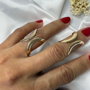 Anel Curva (Und) - Banhado a Ouro 18K