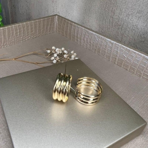 Argola 3 Gomos - Banhado a ouro 18K