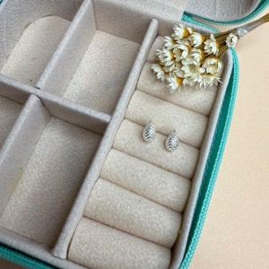 Brinco Gota PP Renda Italiana - Prata 925