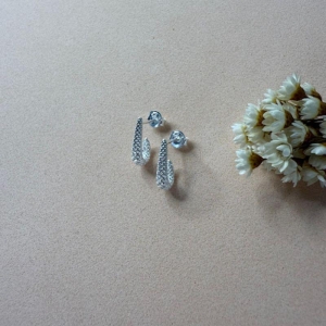 Brinco Gota Telinha Vazada Pequena - Prata 925