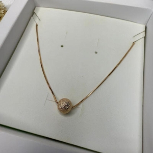 Colar com Esfera Textura - Banhado a Ouro 18k