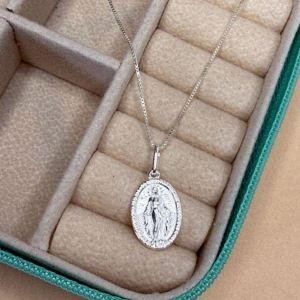 Pingente Medalhinha de Nossa Senhora Das Graças - Prata 925