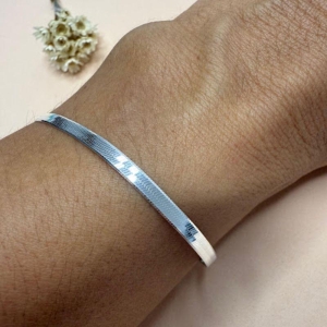 Pulseira Laminada Fita 3mm- Prata 925