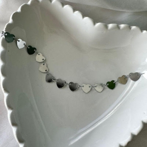 Tornozeleira Corações Laminados - Banho em Ródio