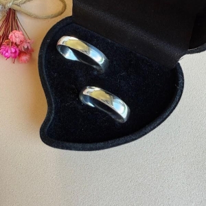 Aliança Lisa 4mm (und)- Prata 925