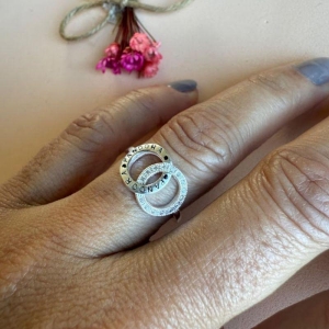 Anel Círculo Duplo Inspiração Joia - Prata 925