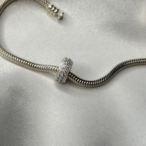 Berloque Separador 2 Fileiras Cravejadas Zircônias - Prata 925