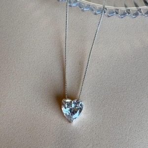 Colar Coração Solitário Zircônia - Prata925