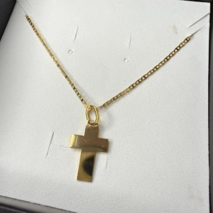 Pingente Pequeno Cruz Chapeado - Banhado a Ouro 18k