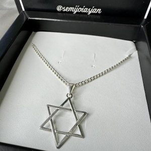 Pingente Estrela De Davi Seis Pontas Entrelaçadas 3,5cm- Prata925