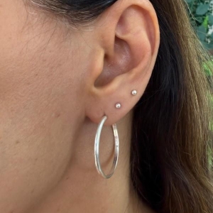 Argola Fio Arredondado - Prata 925