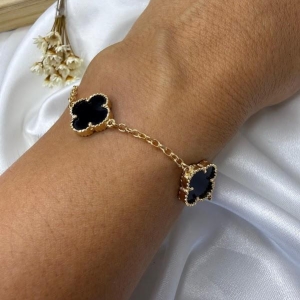 Pulseira Três Trevos Inspiração Joia - Banhado a Ouro 18k