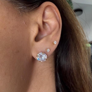 Brinco Redondo Ponto De Luz  Zircônia 5mm (Par) - Banhado a Ouro 18k