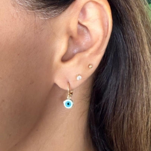 Argolinha Olho Grego - Banhado a Ouro 18k