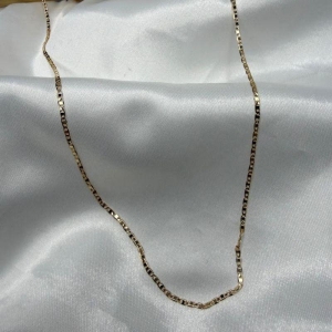 Colar Elo Piastrine 45cm - Banhado a Ouro 18k