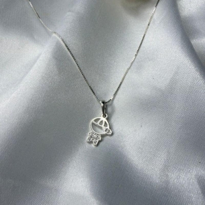 Colar Pingente Menino Cravejado Zircônias - Prata 925