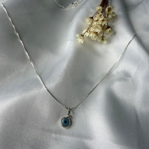 Colar Pingente Olho Grego De Madrepérola - Prata 925