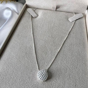 Colar Pingente redondo Cravejado Zircônias - Prata 925