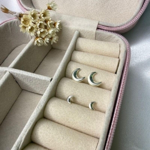 Dupla de Brincos Lua - Prata 925