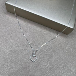 Pingente Coração Liso Vazado Pequeno - Prata 92