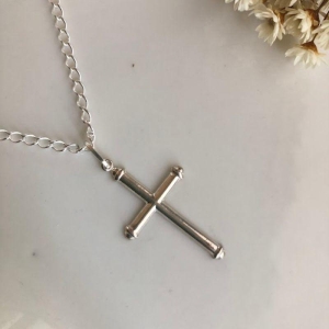 Pingente Cruz Ponta Redonda (M) - PRATA 925