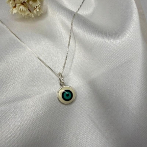 Pingente Redondo Olho Grego - Banhado a Ouro 18k