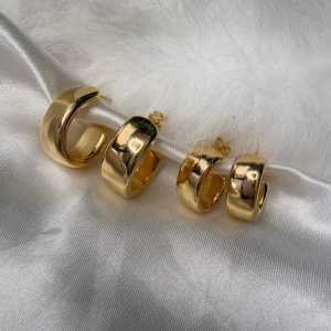 Brinco Argola Curva Média - Banhado a Ouro 18k