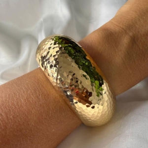 Bracelete Maxi Martelado  - Folheado a Ouro 18k