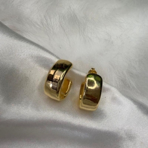 Brinco Argola Curva Grande - Banhado a Ouro 18k