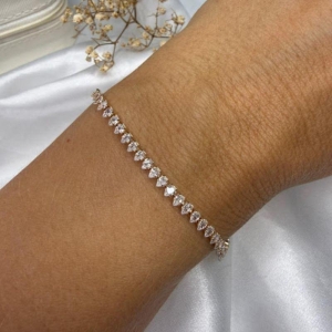 Pulseira Riviera Gota Zircônias - Banhado a Ouro 18k