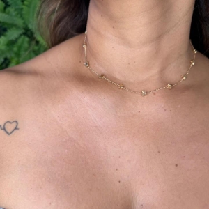 Choker de Borboletas - Banhado a Ouro 18k