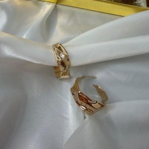 Brinco de Argola Orgânica - Banhado a Ouro 18k