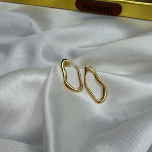 Brinco Orgânico Vazado Ondulado - Banhado a Ouro 18k