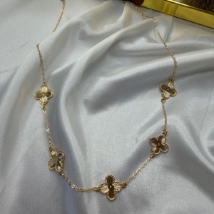 Colar Trevo Textura 50cm - Banhado a Ouro 18K