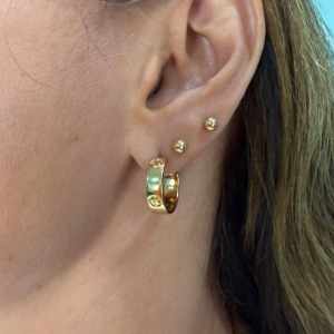 Brinco Argolinha Inspiração Joia - Banhado a Ouro 18k