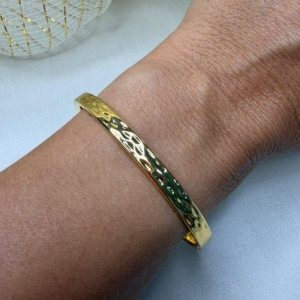 Bracelete  Fino Texturizado - Banho em Verniz Italiano