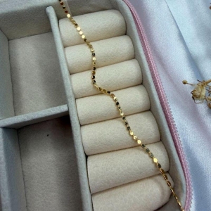 Pulseira infantil Bolinhas Achatadas - Banhado a Ouro 18k