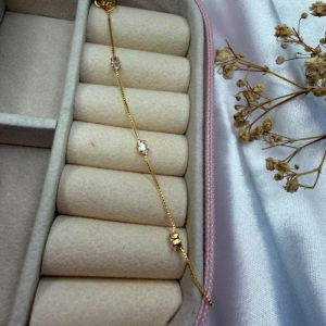 Pulseira Infantil com Ponto de lUz - Banhado a Ouro 18k