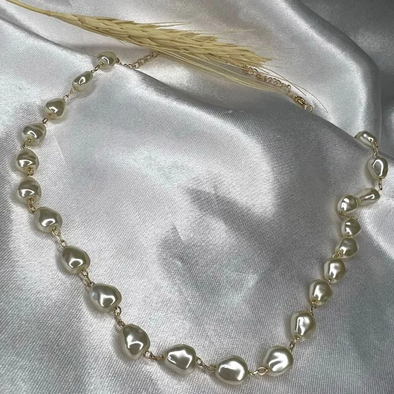 Choker com Pérolas Orgânicas - Banhado a Ouro 18K