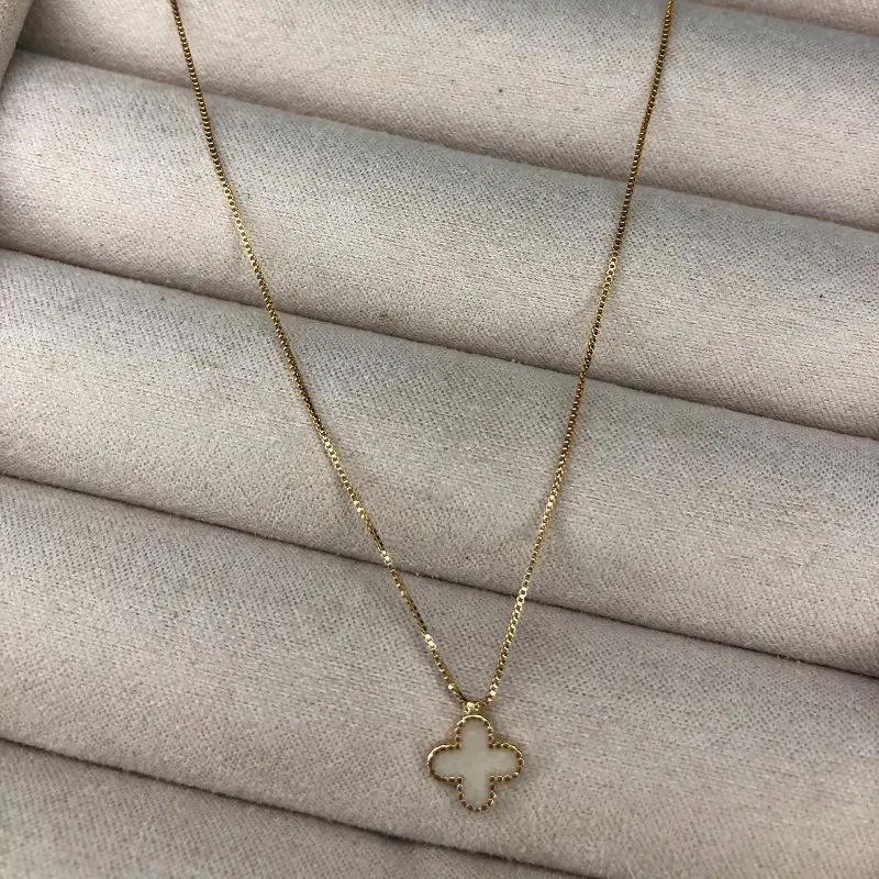 Colar Inspiração Jóia Pingente Off - Banhado a Ouro 18K