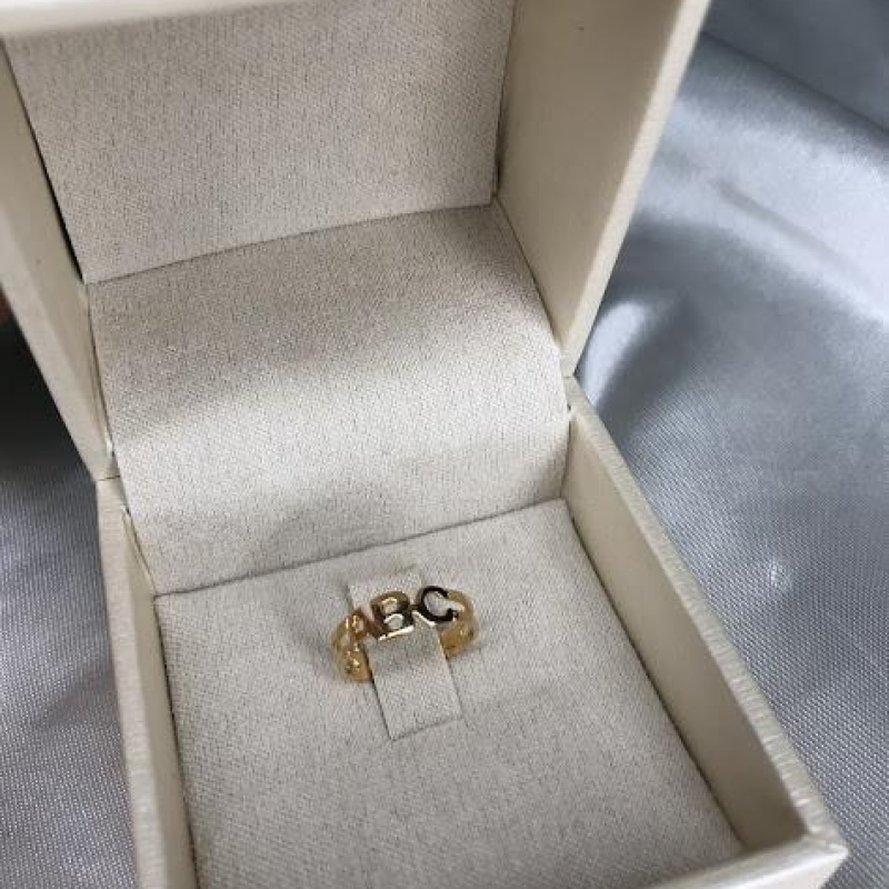Anel ABC 2 Linhas - Banhado a Ouro 18k