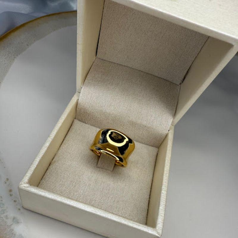Anel Orgânico com Forma Assimétrica - Banhado a Ouro 18k
