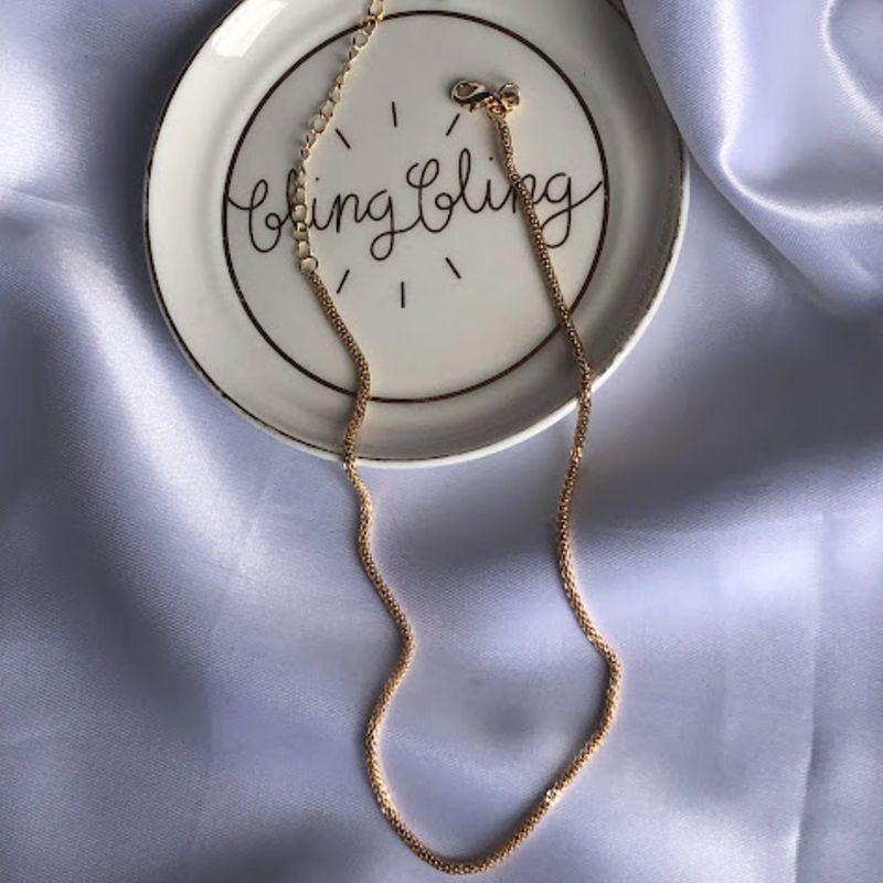 Choker Malha Oca - Banhado a Ouro 18K